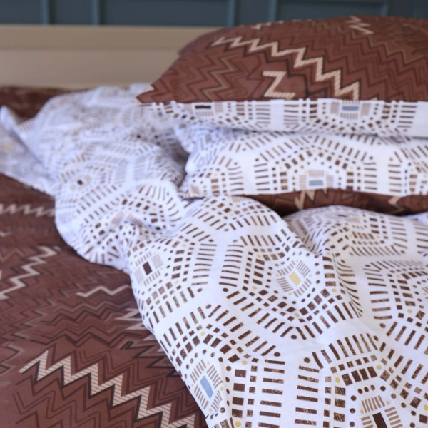 Фото - Комплект постільної білизни MirSon Бязь 17-0739 Amber Geometrics 220х240 (2200010842661)